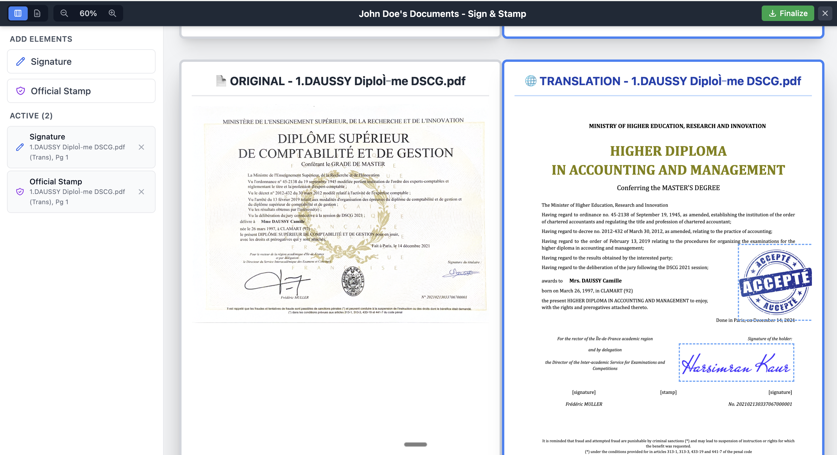 Legal translation editor and document approval workflows 1