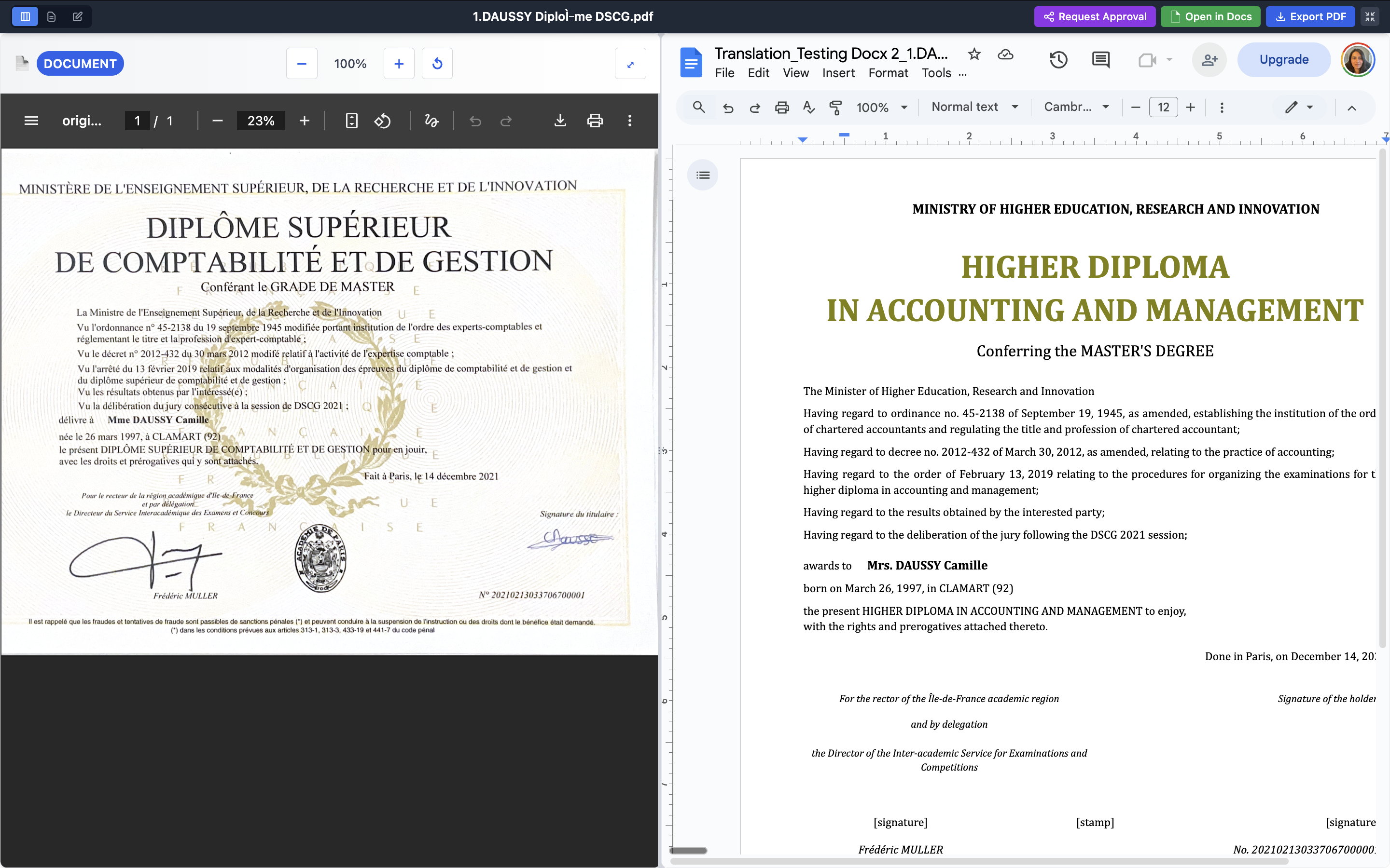 Legal translation editor and document approval workflows 2